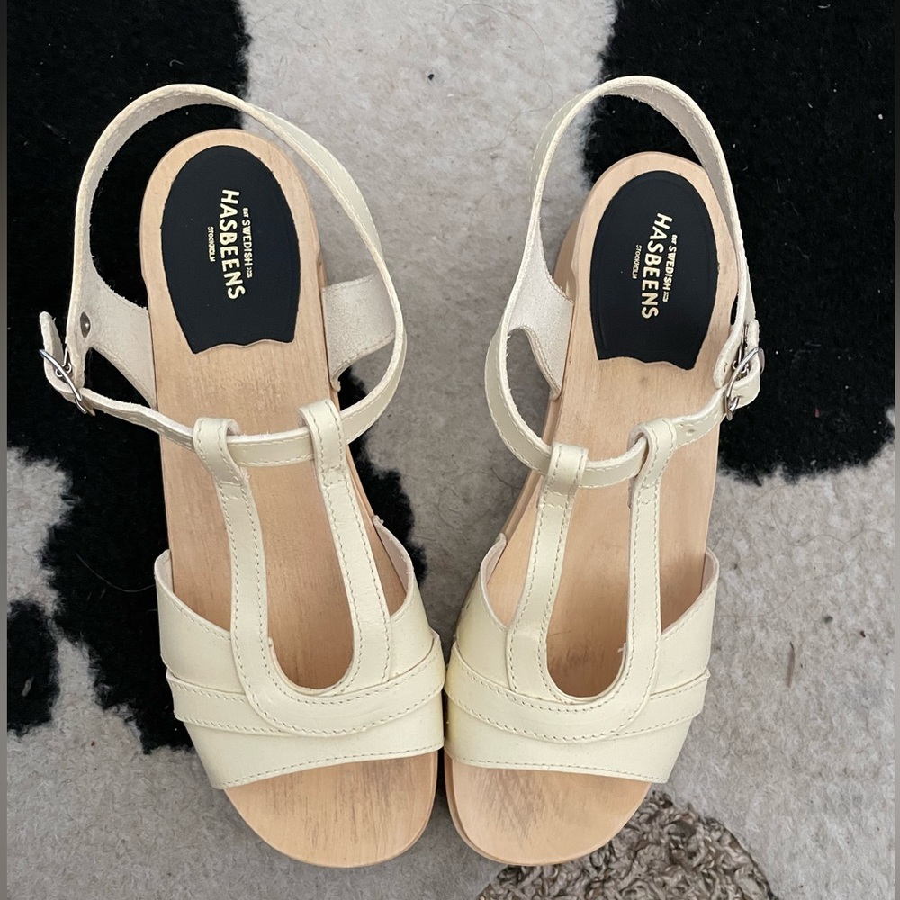 Swedish Hasbeens Ulla Leather Clog Sandals